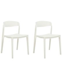 Set of 2 Dining Chairs White SOMERS