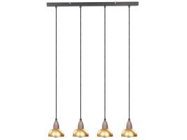 4 Light Metal Pendant Lamp Brass CASTALY