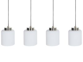 4 Light Metal Pendant Lamp Black and Brass CAUDELO