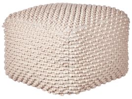 Cotton Pouffe Taupe KINGRI
