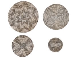 Set of 4 Seagrass Wall Decor Light LAOCAI