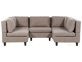 ROSENDEN Fabric U Shaped Corner Sofa - Brown