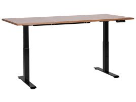 Electric Adjustable Standing Desk 180 x 80 cm Dark Wood and Black DESTINES