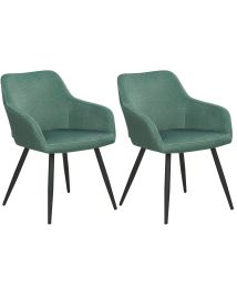 Set of 2 Velvet Chairs Green CASMALIA