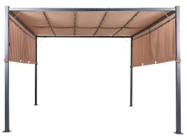Pergola with LED Lights 310 x 310 cm Brown PARGA