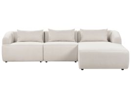 Left Hand Fabric Corner Sofa Beige SVANSELE
