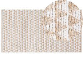 Cotton Area Rug 80x150cm Beige