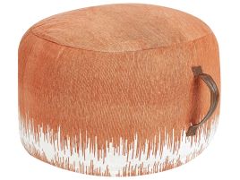 Cotton Pouffe 50 x 30 cm Red and White KAWAI