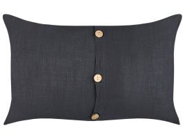 Set of 2 Linen Cushions 30x50cm Black