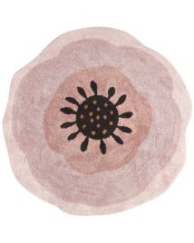 Round Cotton Area Rug 140cm Pink