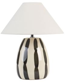Ceramic Table Lamp Beige and Black LUCHETTI