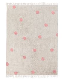 Cotton Kids Rug 140x200cm Beige and Pink