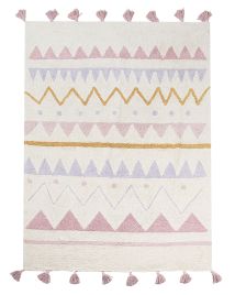 Cotton Kids Rug 140x200cm Beige and Pink