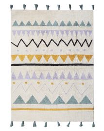 Cotton Kids Rug 140x200cm Beige and Green