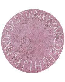 Round Cotton Kids Area Rug 120cm Pink