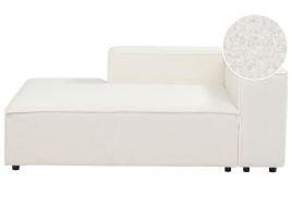 Right Hand Boucle Chaise Lounge White APRICA