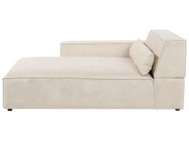 Right Hand Velvet Chaise Lounge Beige HELLNAR