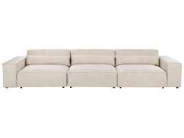 3 Seater Modular Velvet Sofa Beige HELLNAR