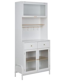 Cabinet with Glass Displays White PARLIN