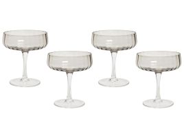Set of 4 Champagne Saucers 17 cl Grey QUARTZ
