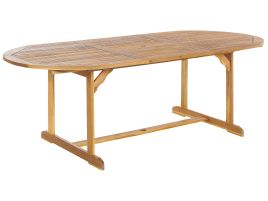Extending Acacia Garden Dining Table 160/220 x 100 cm Light Wood MAUI