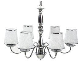 6 Light Metal Chandelier Silver BRADANO