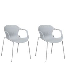 Set of 2 Dining Chairs Grey ELBERT