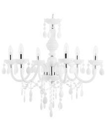6 Light Acrylic Chandelier White KALANG L