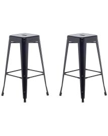 Set of 2 Bar Stools 76 cm Black CABRILLO