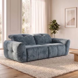 BRENT Fabric 2 Seater Sofa - Grey