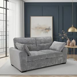 Brugger Solid Wood Tufted Design 3 Seater Sofa - Grey