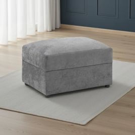 Brugger Solid Wood Tufted Design Footstool - Grey