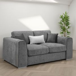 Cantrell Soft Chenille Fabric 2 Seater Sofa - Grey