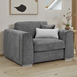 Cantrell Soft Chenille Fabric Armchair Sofa - Grey