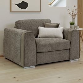 Cantrell Soft Chenille Fabric Armchair Sofa - Mocha