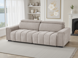 MIRENZA Fabric 3 Seater Electric Sofa Bed - Beige