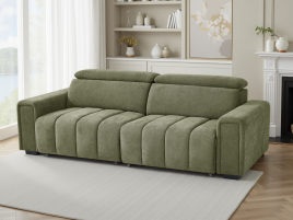 MIRENZA Fabric 3 Seater Electric Sofa Bed - Green