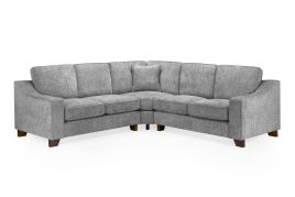 Corner Sofa - KAMILA Plush Fabric Large Corner Sofa Slate 262cm