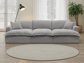 SAVRELLA Fabric 3 Seater Sofa - Grey