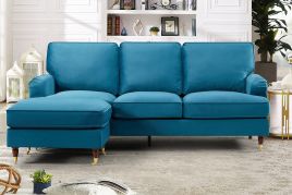 VELARO Velvet 3 Seater Reversible Corner Sofa - Teal