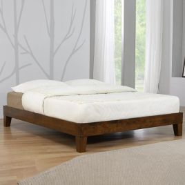 Buxton Solid Wooden Platform Double Bed - Rustic Oak