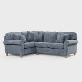 Corner Sofa - COASTAL Fabric 3 Seater Right Hand Facing - Steel