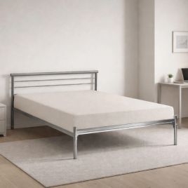 Contract Mesh Silver Metal Bed Frame - 4ft6 Double