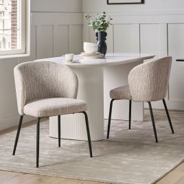 FARWORTH Fabric Dining Chairs - Set of 2 - Multi Colour