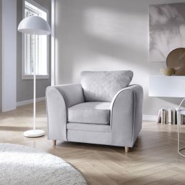 NIOMI Velvet Armchair - Light Grey