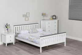 Kingsize Bed - TANGAI 5ft Wooden Bed White