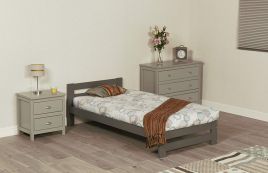 Double Bed - ZAMEN 4ft6 Wooden Bed White