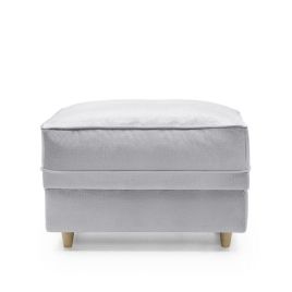 NIOMI Velvet Footstool - Light Grey