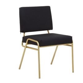 Lexa Black Linen Chair