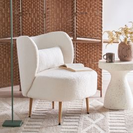 Armchair OTSBY II with Cushion Boucle Cream